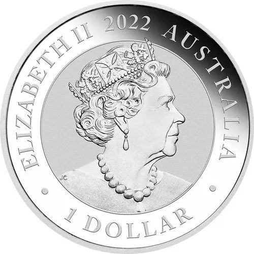 Rückseite der 1 oz Silber Australien Schwan 2022 von Hersteller Perth Mint