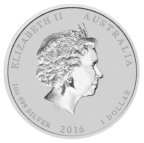 Rückseite der 1 Unze Silber Lunar Affe 2016 von Hersteller Perth Mint