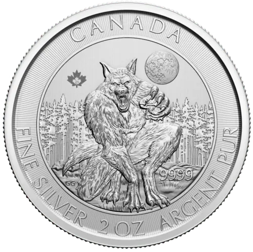 Vorderseite 2 Unzen Silber Werwolf 2021 von Hersteller Royal Canadian Mint