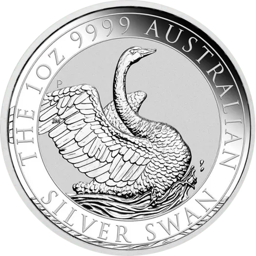 Vorderseite der 1 Unze Silber Australien Schwan 2020 von Hersteller Perth Mint