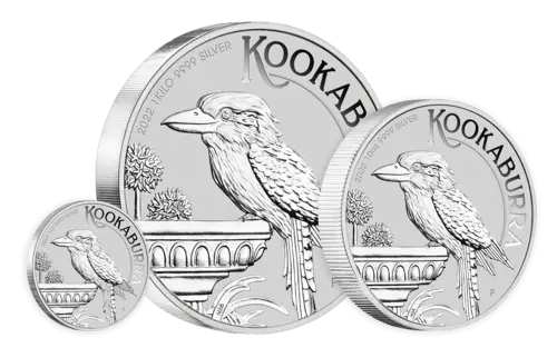 3x  1 Unze Silber Kookaburra 2022 von Hersteller Perth Mint