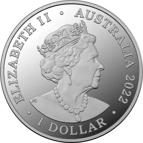 Rückseite der 1 Unze Silber australien dusky Dolphin 2022 von Hersteller Royal Australian Mint