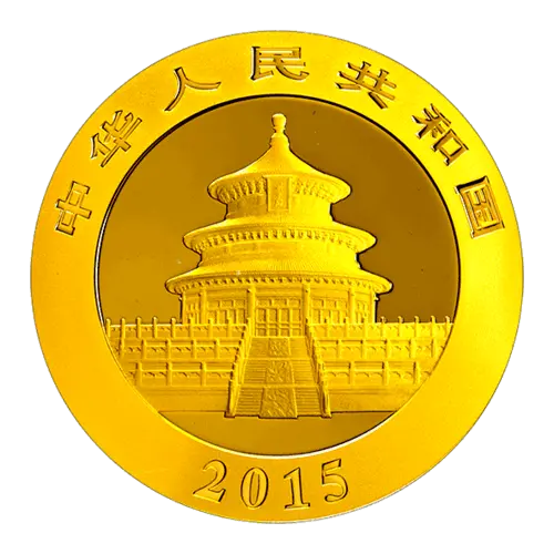 Rückseite Goldmünze 1/2 Unze China Panda diverse Jahrgänge, der Hersteller China Mint / China Gold Coin Inc./ Shanghai Mint 