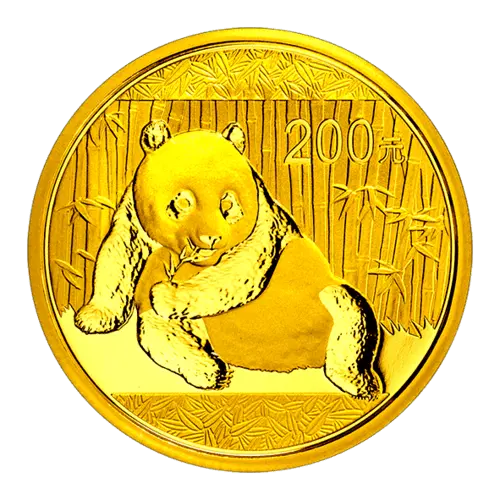 Vorderseite Goldmünze 1/2 Unze China Panda 2015, der Hersteller China Mint / China Gold Coin Inc./ Shanghai Mint 