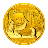 Vorderseite Goldmünze 1/4 Unze China Panda 2015, der Hersteller China Mint / China Gold Coin Inc./ Shanghai Mint