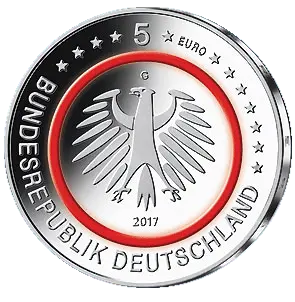 Rückseite der 5 Euro-Sammlermünze 2017 Tropische Zone von Münze Deutschland