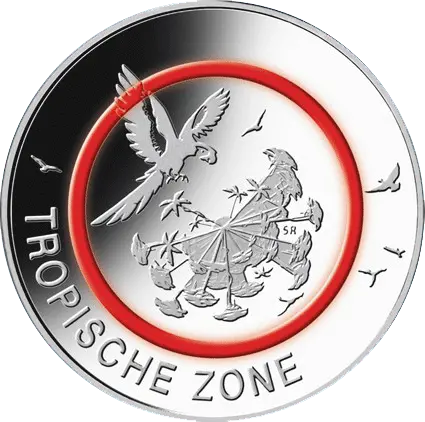 Vorderseite der 5 Euro-Sammlermünze 2017 Tropische Zone von Münze Deutschland