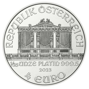 1/25 oz Platin Wiener Philharmoniker 2023