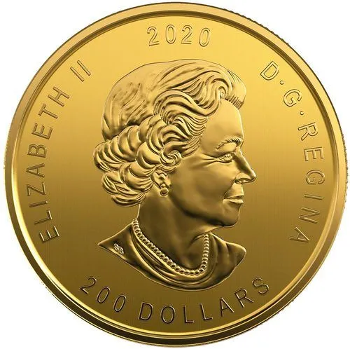 Rückseite Goldmünze 1 Unze Kanada Rotluchs 2020, der Hersteller Royal Canadian Mint